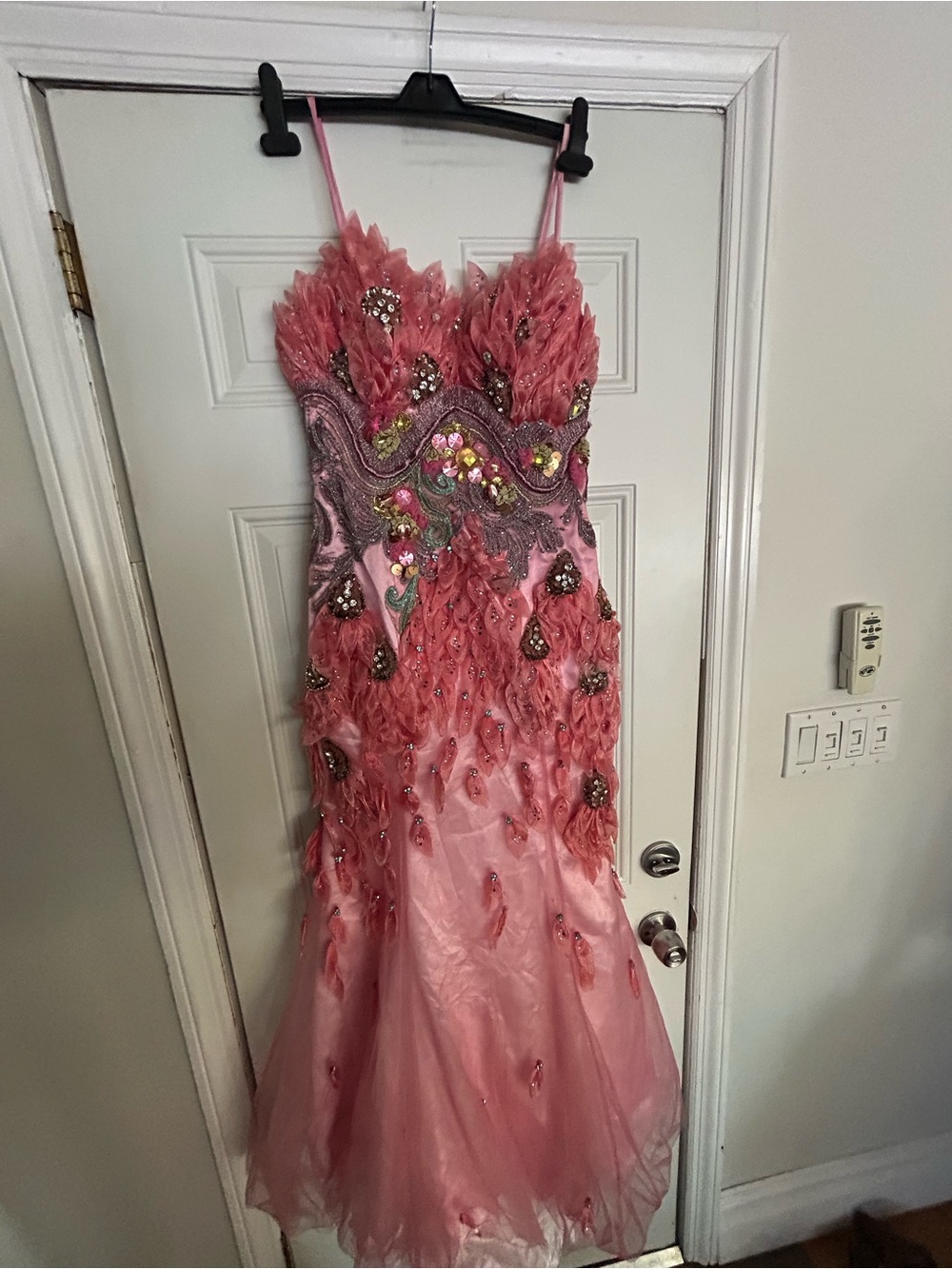 Pink petal Embellished Appliqué sequined Gown